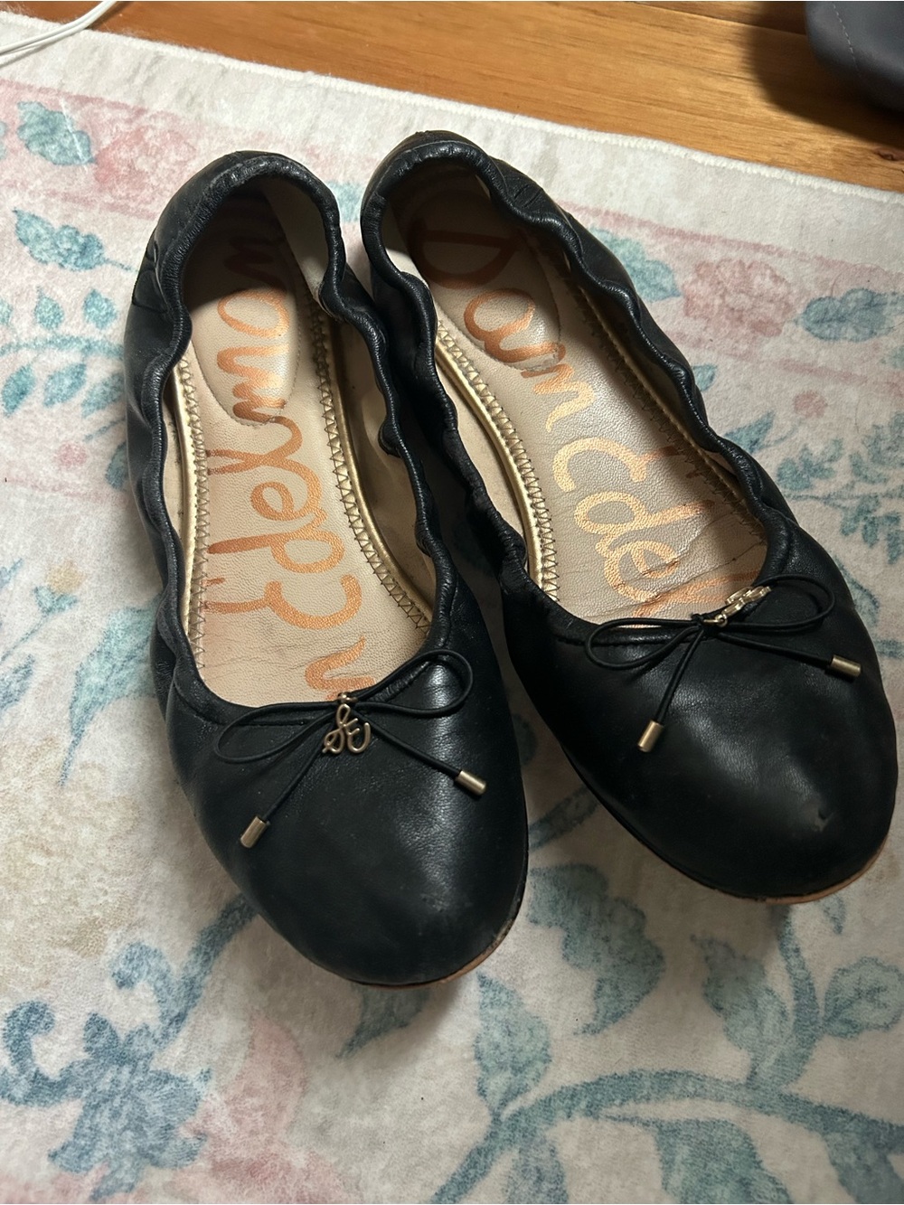 Sam Edelman Black Leather Ballet Flats